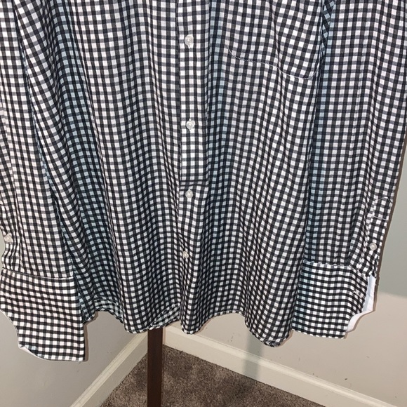 Georges | Men’s Black/White Checkered Dress Shirt - Size 18/18 1/2 36/37 - Picture 3 of 12